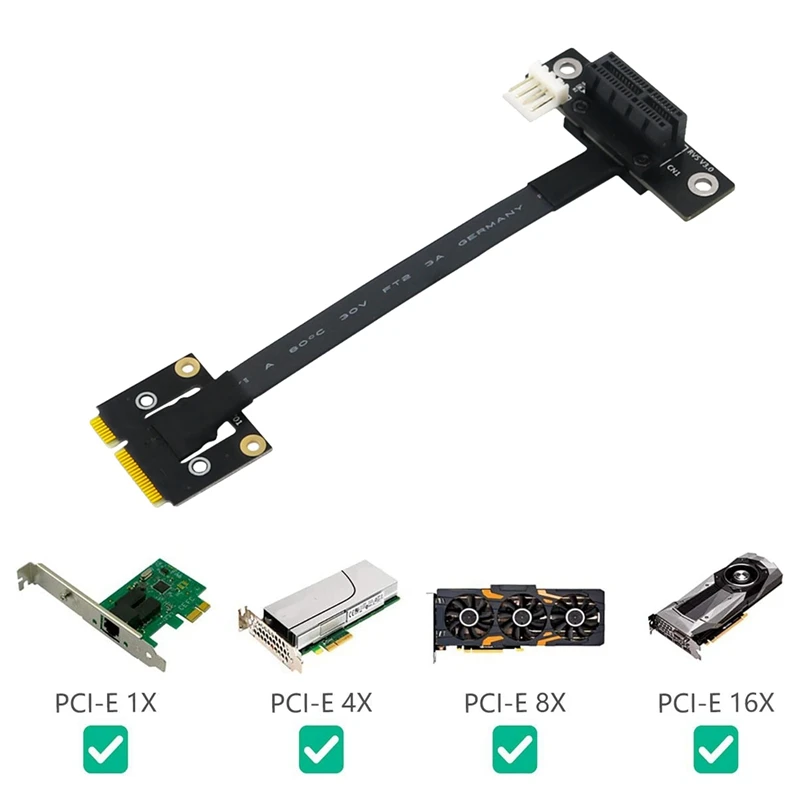 

Mini Pcie к PCI-E 1X 270 градусов кабель адаптера 20 см PCIE3.0 Удлинительный кабель с 4-контактным SATA кабелем питания для графического процессора