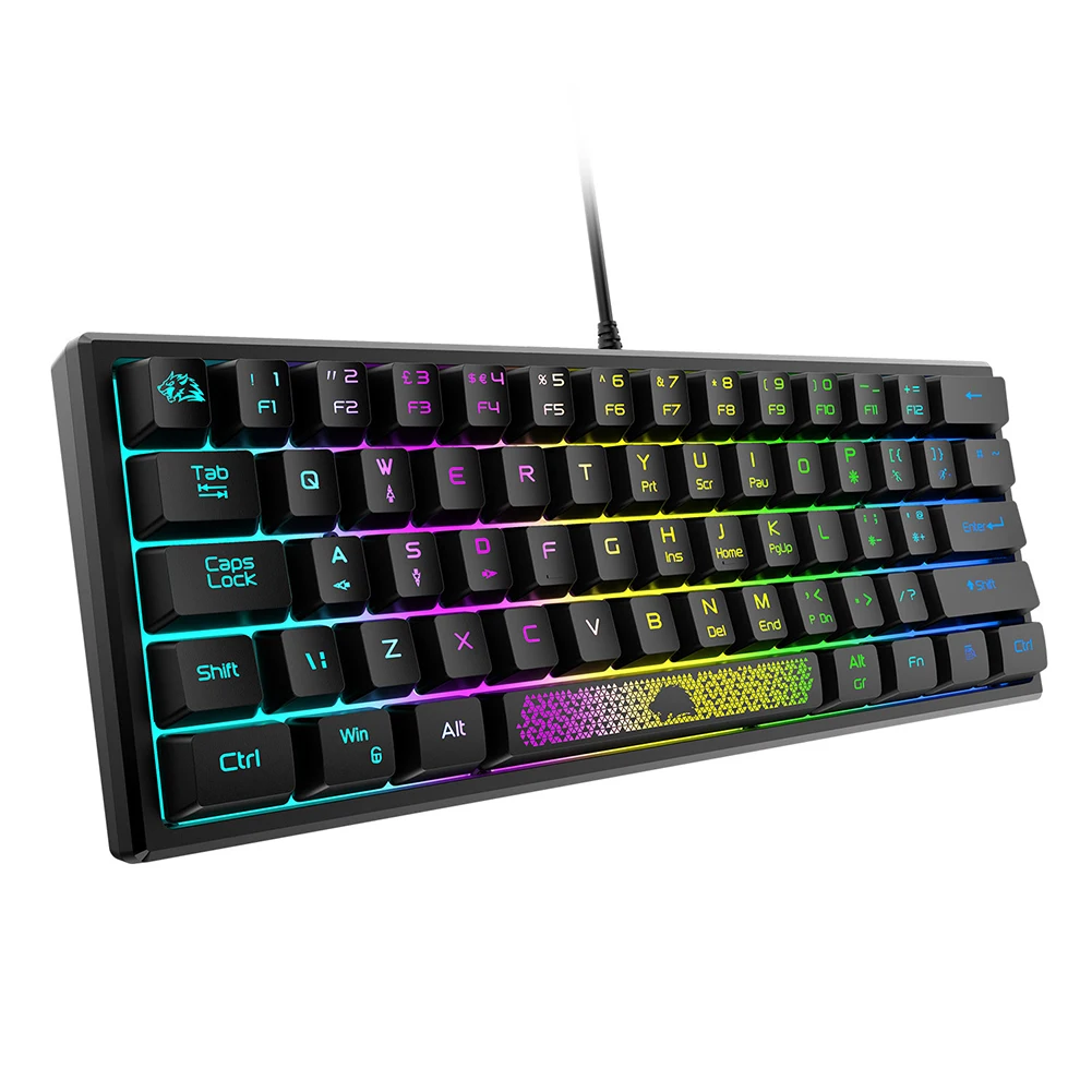 인체공학적 게이밍 노트북 키보드, USB 60 퍼센트 RGB 유선 키보드, 62 키, K61