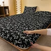 1 black background matte bed sheet with random patterns, bedroom printed bed cover, bedding (excluding pillowcases) 2