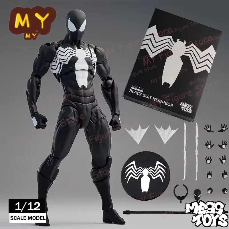 New Mess Toys Spiderman Figure Superior Black Suit Neighbor Symbiote MessToys Scarlet Action Figure CT Toys Black Spider Man