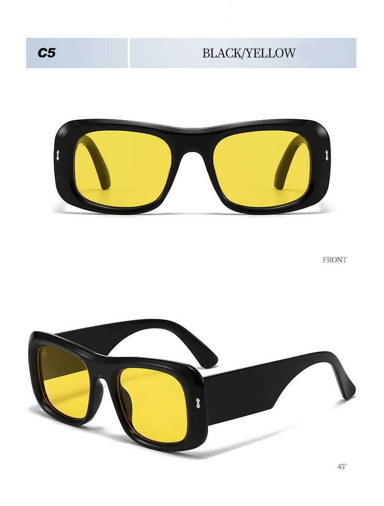 1/4 Stück Vintage Quadratische Sonnenbrille für Damen Großer Rahmen Bonbonfarben Marken-Sonnenbrillen Damen Farbverlauf Leoparden-Brillen Unisex ﻿ UV400 – Detail 12