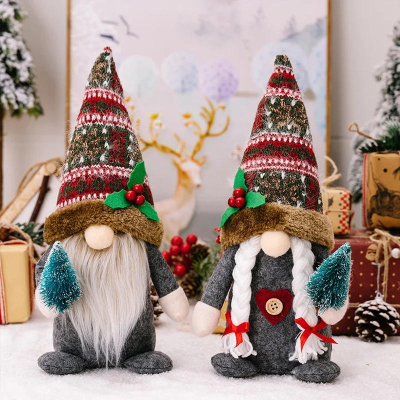 

Christmas Gnomes Plush Doll Elf Faceless Dolls with Bell Home Decorative Handmade Swedish Gnome Scandinavian Figurine Ornament