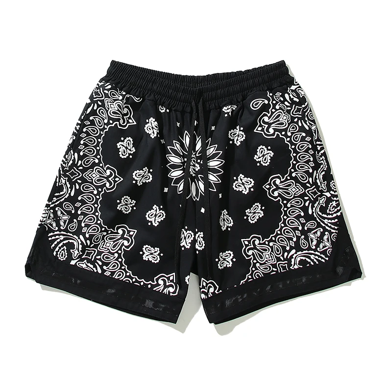 BANDANA PRINTED SHORTS BLU & MARON