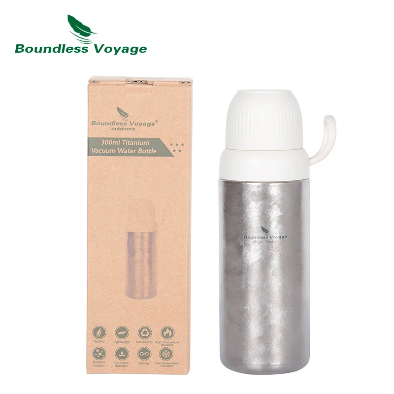 Boundless Voyage Titanium Vacuum Water Bottle Double-Walled Bottle Leak-Proof Sport for Travel Outdoor Office Ti3015D