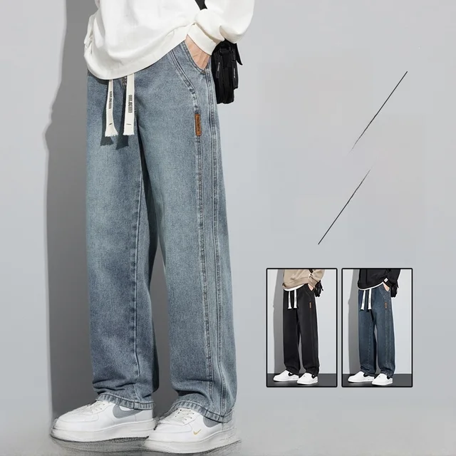 Jean ample à jambe droite pour homme – Tendance printemps-automne, style urbain, décontracté, pantalon long vintage, vêtement de travail en coton 1