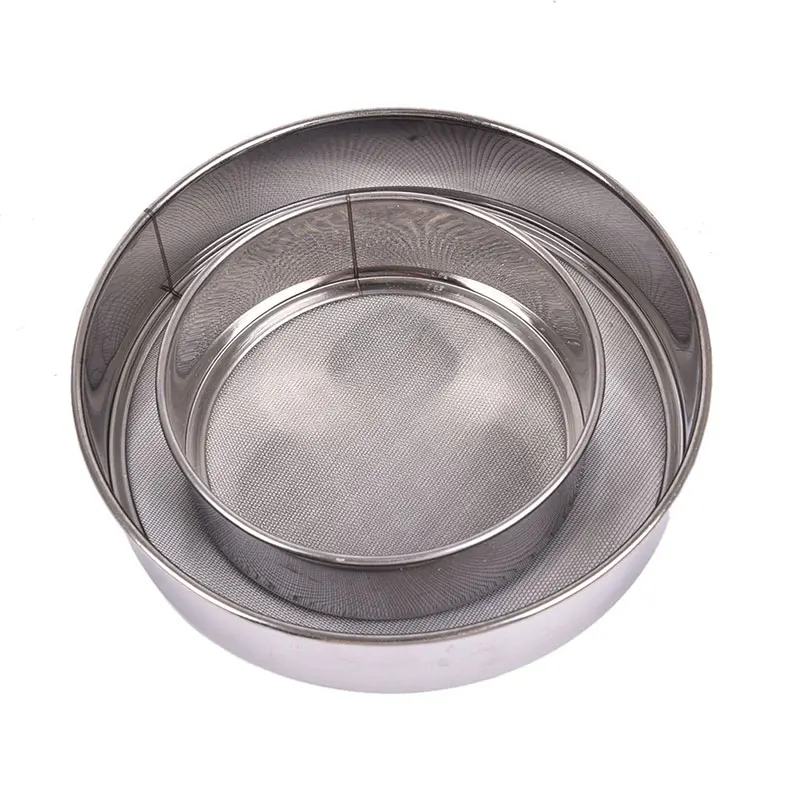 Flour Sifter Baking Tools Mesh Strainer Fine Mesh Strainer Powder Sieve Kitchen Mesh Flour Sifter Round Stainless Steel Flour Sieve Strainer Sifters