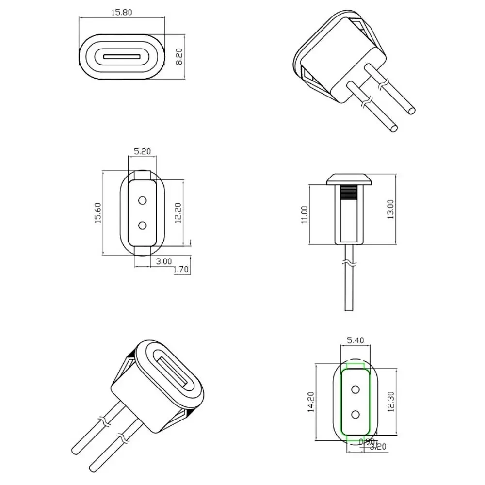 USB Typ C Stecker Jack Buchse Typ-C Mit Karte Schnalle 3A Hohe Strom Schnelle Lade Jack Port USB-C Ladegerät Buchse Zubehör – Detail 1