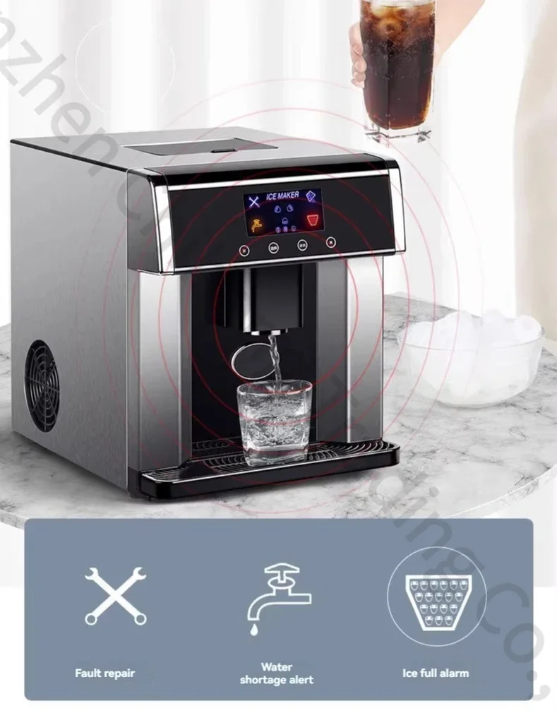 15kg/24H Commercial Automatic Ice Cube Maker Household Portable Stainless Steel Ice Maker