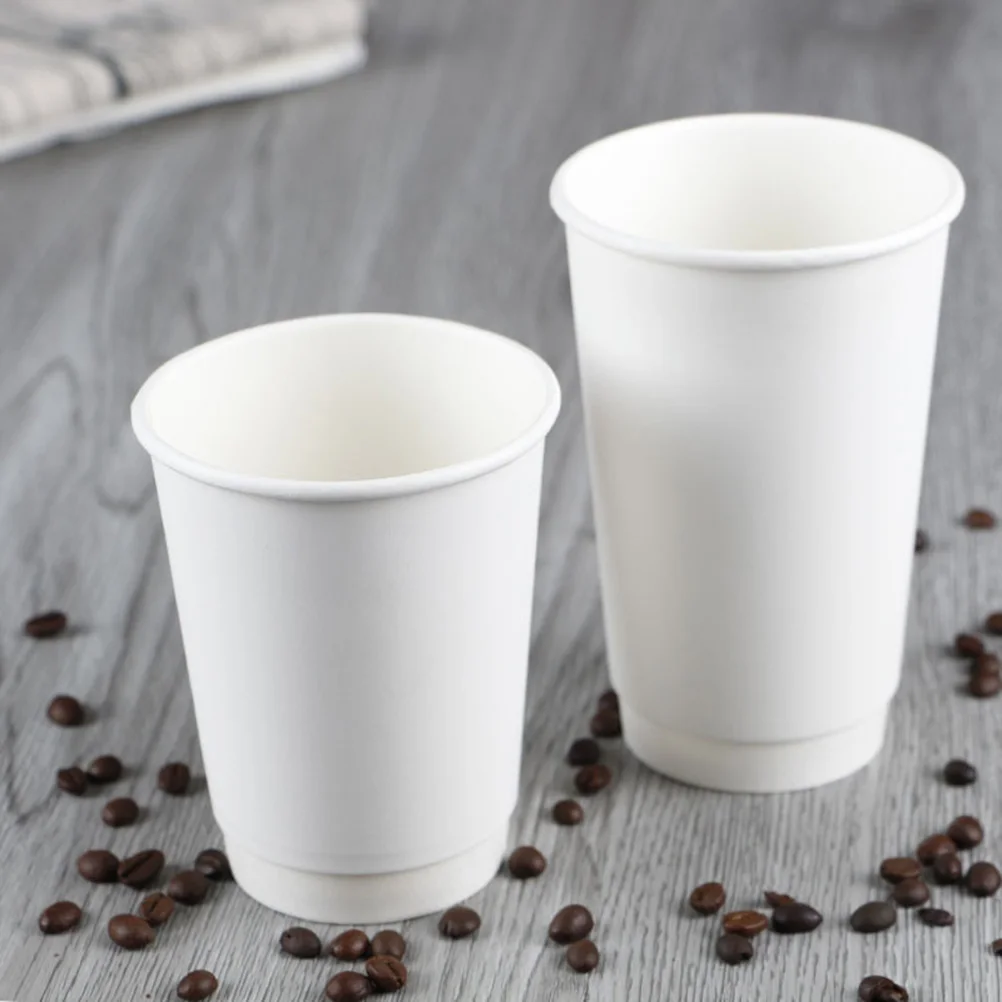 50pcs Disposable Coffee Cups With Lid