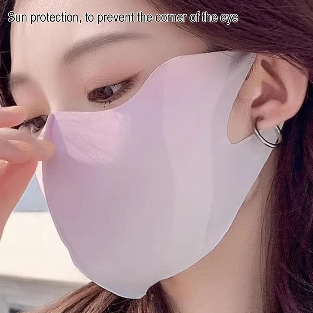 Ice Silk Face Mask For Women Sun Protection UPF 50+ UV Face Cover Breathable Eye Protection Mask For Fishing Hiking Cycling