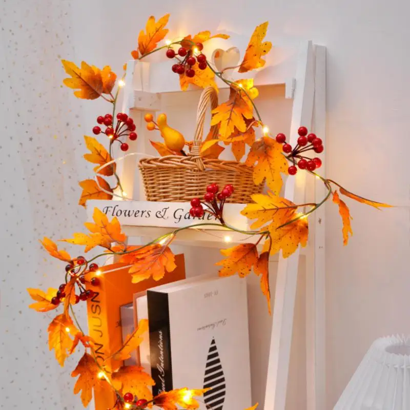 

Outdoor Leaf Lamp Lighting Accessories Christmas Lights 2m Lamp Gift Holiday Lights Lighting Tools String Lights