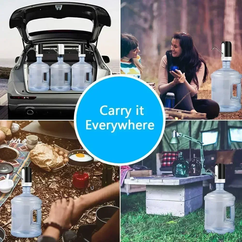 Fontaine à eau électrique portable avec pompe à eau, chargement USB, interrupteur automatique pour bouteille, fonctionnement silencieux et tactile, capacité de 19 litres._voghion.com