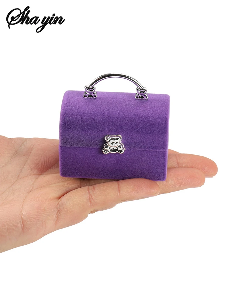 1 Piece Small Jewelry Box Velvet wedding Ring box Necklace Display Box Cute Bear Gift box Container Case for Jewelry Packaging