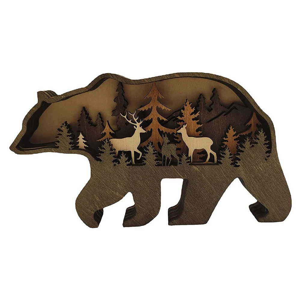 

Bear and Deer Wall Decoration Bear Decorations for Home Bear Art Wall Decor Rustic Home Decor Cabin Decor