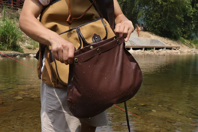 Tourbon Vintage Canvas Fly Fishing Storage Bag Case Brown Leather Fishing  Crossbody Messenger Bags Accessories For Fish Man - Fishing Bags -  AliExpress