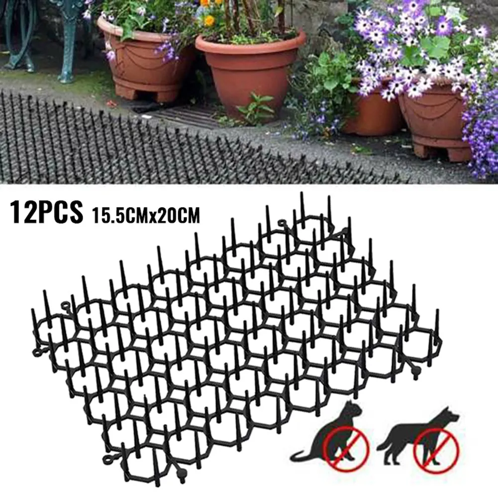 

Mat Cat Scat Mat Spike Cat Pest Deterrent New Keep Cats Away with 12pcs Garden Cat Scat Mat Effective Pest Repellent