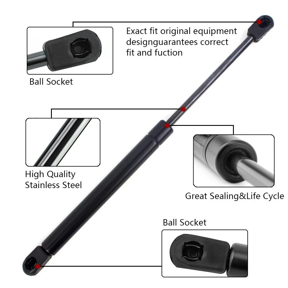 R+L Front Hood Lift Support Gas Shock Strut For Porsche 911 1998-2013 Boxster 2005-2012 Extended Length(in):9.45 In.