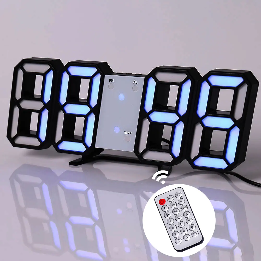 Home Decor Digital Wall Clock Digital Alarm Clocks Hanging Table Clocks Calendar Thermometer Electronic Clocks 3d Wall Clock 