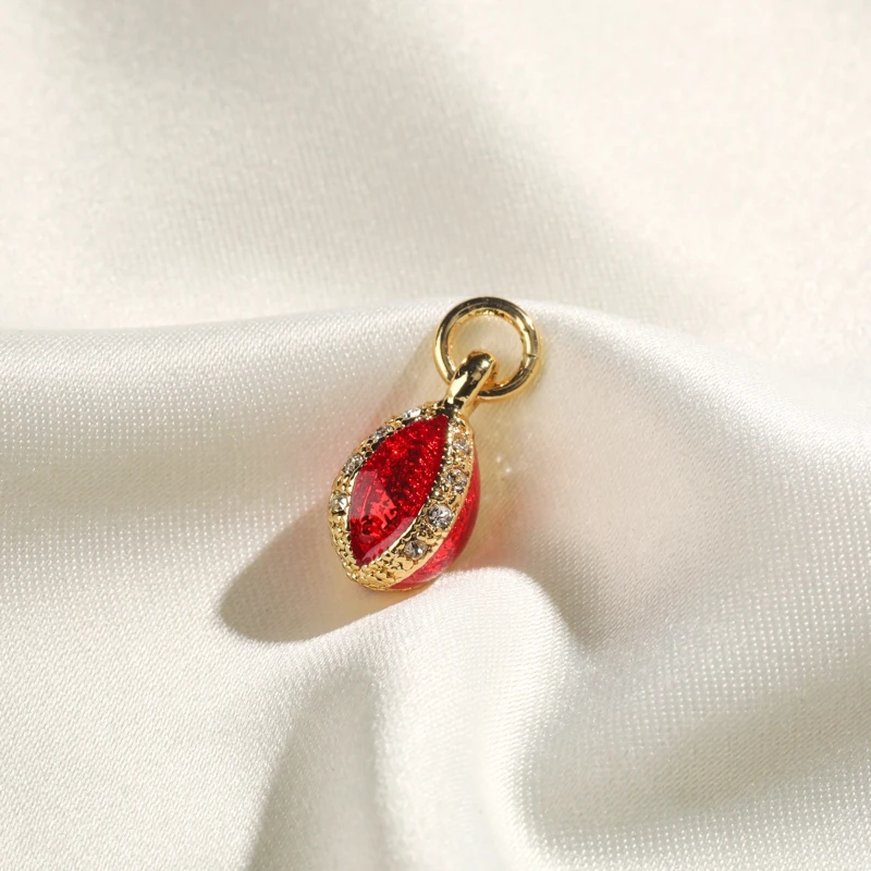 Shinnygifts Smalto Metallo Faberge Egg Pandant Diy Ear Ring Regali Da Donna