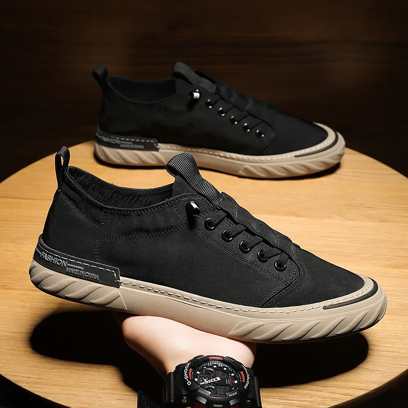 

Men's New Anti-skid Vulcanized Shoes, Young Slackers, Casual Board Shoes, Fashionable Men's Outdoor Thick Soles, and Le Fu Shoes