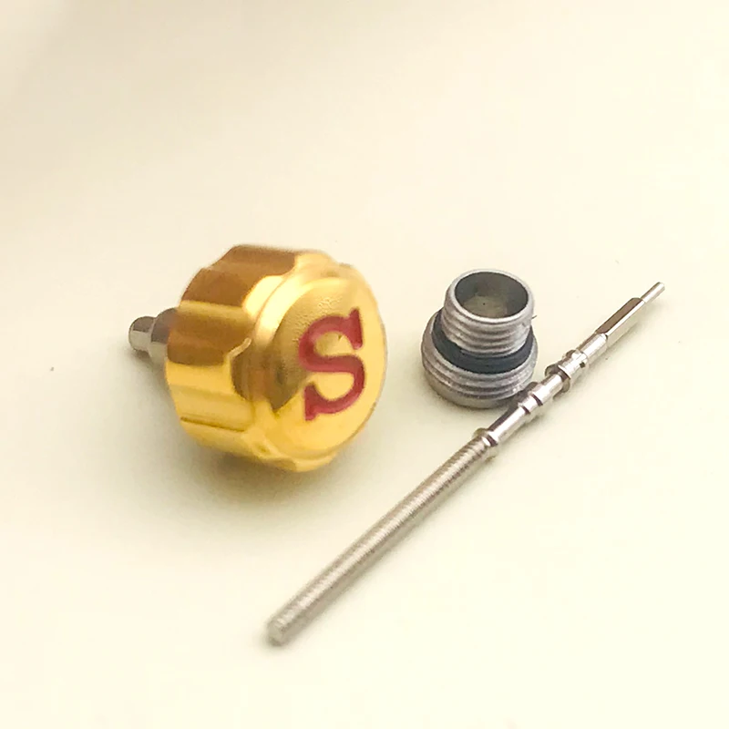 Enhanced Screw-in Watch Crown with Engraved 'S' - Includes Tube and Stem