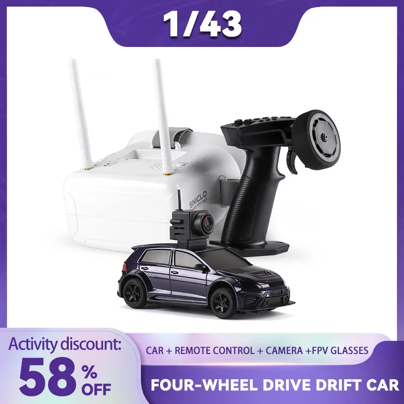 1/43 SNICLO TURBO Mini RC Drift Car 4WD Racing Model Toys