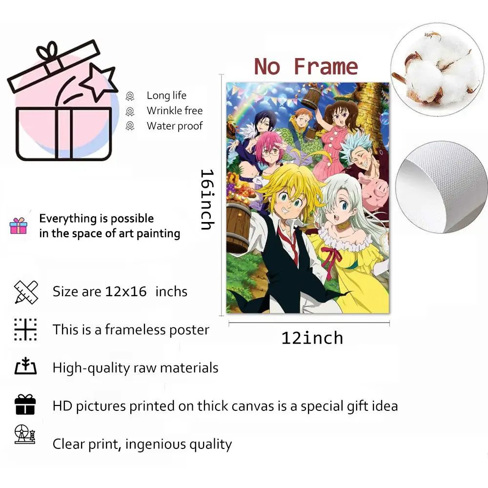 Stylish S-Seven D-Deadly Sins Decorative Poster for Home, Restaurant, and Office Wall Art