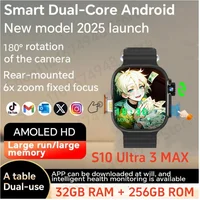 DW100 Pro Upgrade S10 Ultra 3 max Smartwatch Touch ID Smart Watch With Amoled Screen Android 10.0 System GPS WIFI NFC Compass 1