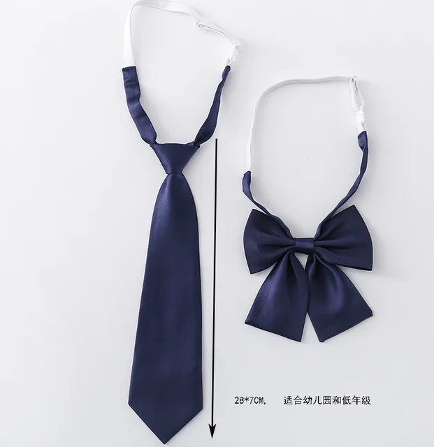 Corbatas de cuello para estudiantes de guardería, cuello de uniforme  escolar, lazo de mariposa para escuela primaria, corbatas de lazo azul  marino, corbata perezosa _ - AliExpress Mobile