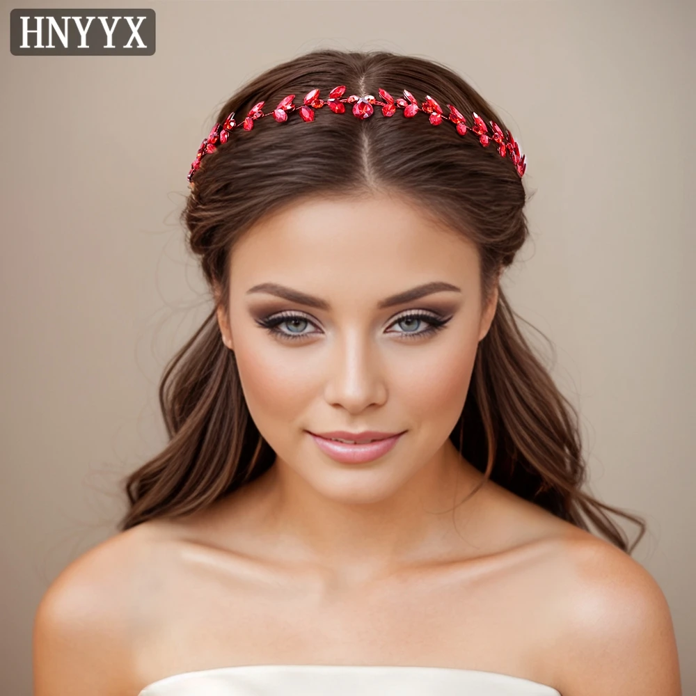 

HNYYX Women's Rhinestone Hairband Fashion Simple Forehead Band Girls Party Hair Vine with Rhinestone A21