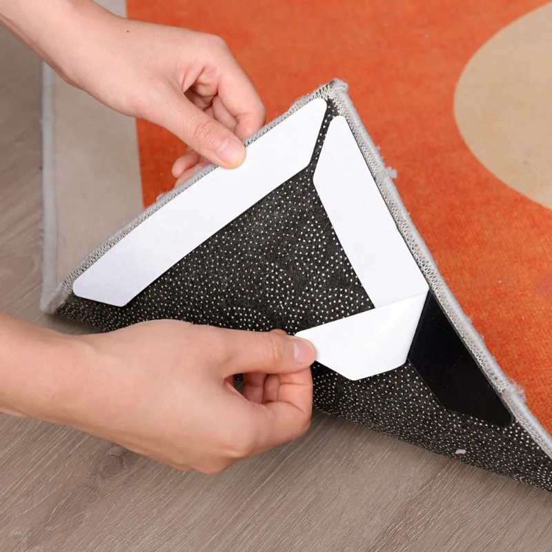 Self-adhesive Carpet Sofa Fixing Tape Non-slip Sticker Washable Reusable Rug Gripper Household Anti-skid Rubber Mat Tape 1/8Pcs anti slip tape
