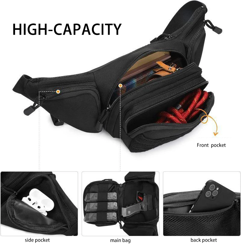 Outdoor Leisure Waist Bag Men Waist Fanny Pack Urban Health Walk Bag Multifunctional Hiking Running Sports Bodypack