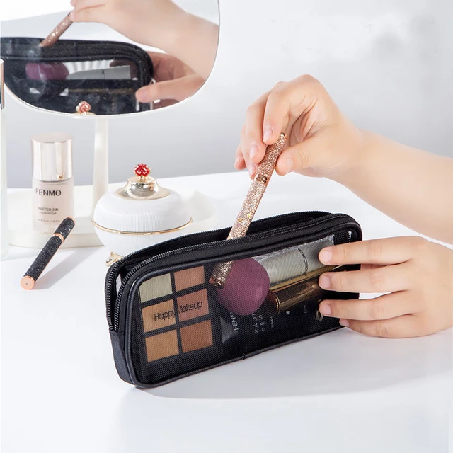 Makeup Brush Holder Travel Cosmetic Toiletry Bag Organizer for