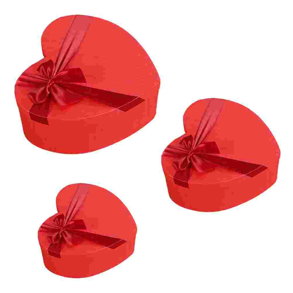 

2 Pcs Red Heart Gift Box Packaging Accessory Shaped Boxes Supply Festival Packing