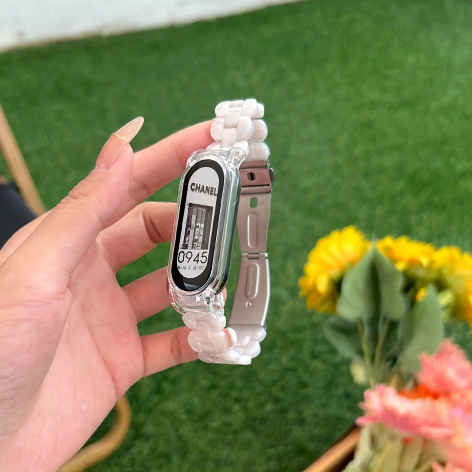 For Xiaomi Mi Band Strap Fashion Amber Resin Acrylic