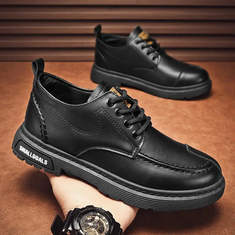

2023 New Autumn Men's Shoes Slip-on Lofter Easy Wear Borad Shoe Men's Leather Shoes Casual Breathable Suit Fashion Shoes