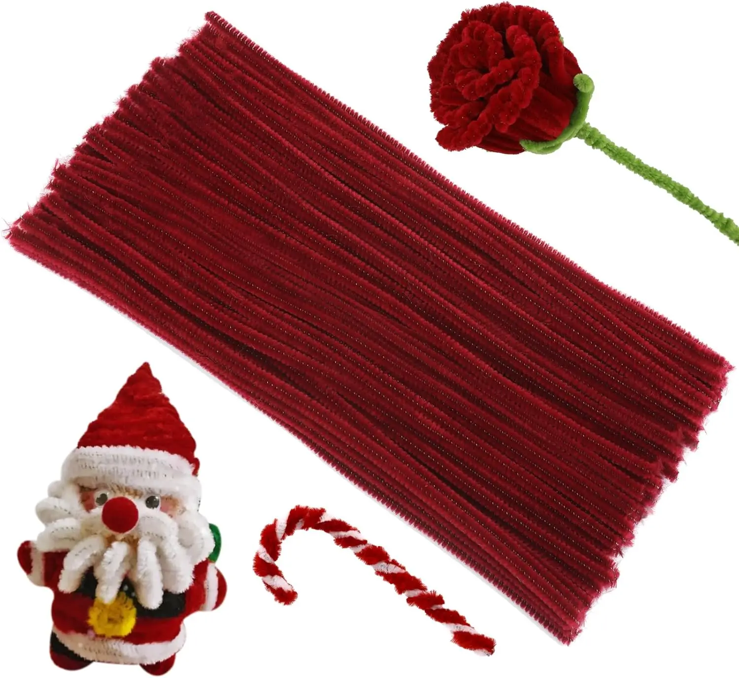 Creative Crafting Pipe Cleaners Supplies for DIY Crafts Chenille Stems Pipe Cleaners for Flowers 100/200/300 Pcs