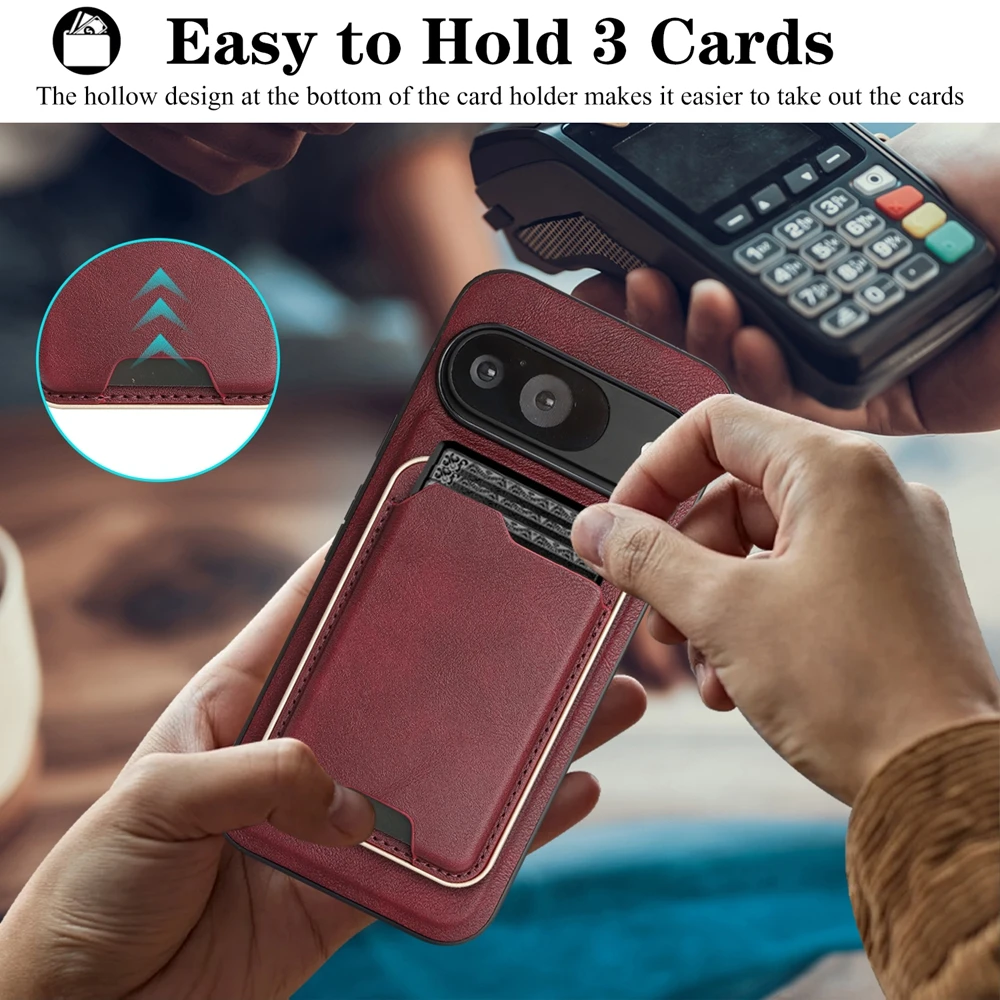 Magnetic Leather 2-in-1 Phone Case with Card Slot Holder
