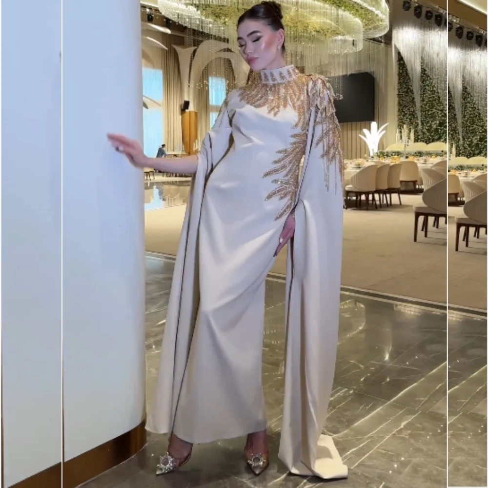 

Exquisite Jersey Sequined Tassel Pattern Straight High Collar Midi Dresses Cocktail Dresses Modern Style High Quality