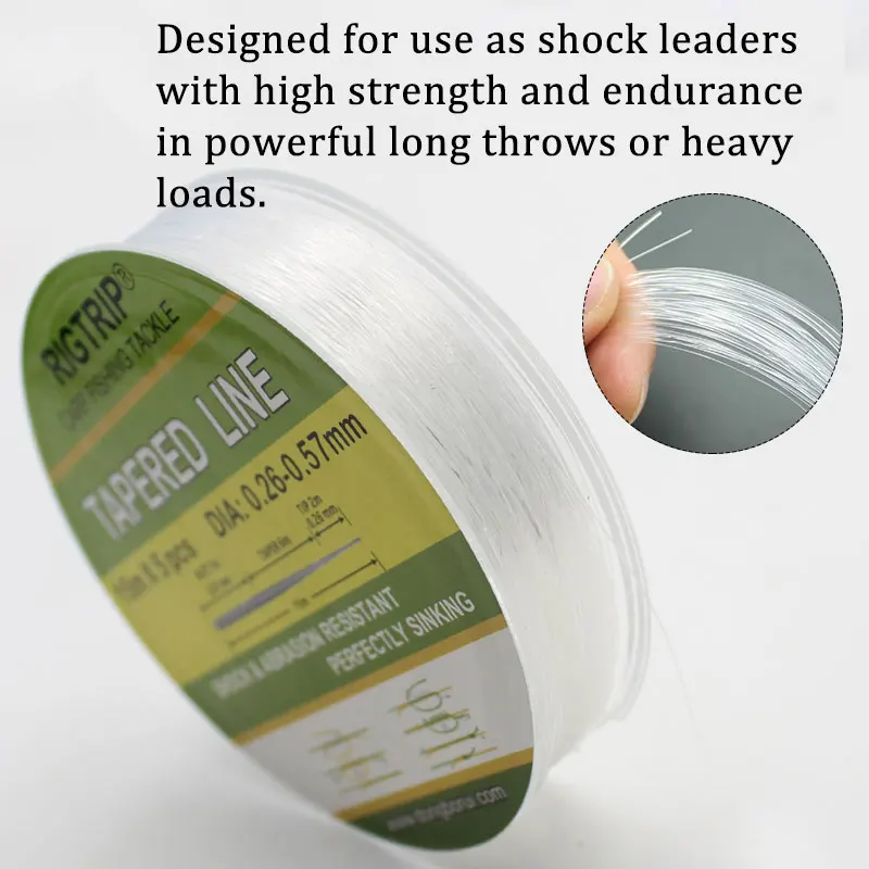 15m*5pcs Feeder Carp Fishing Tapered Shock Leaders Monofilament Nylon Fishing Line Casting Distance Leader For Fish Accessories 4