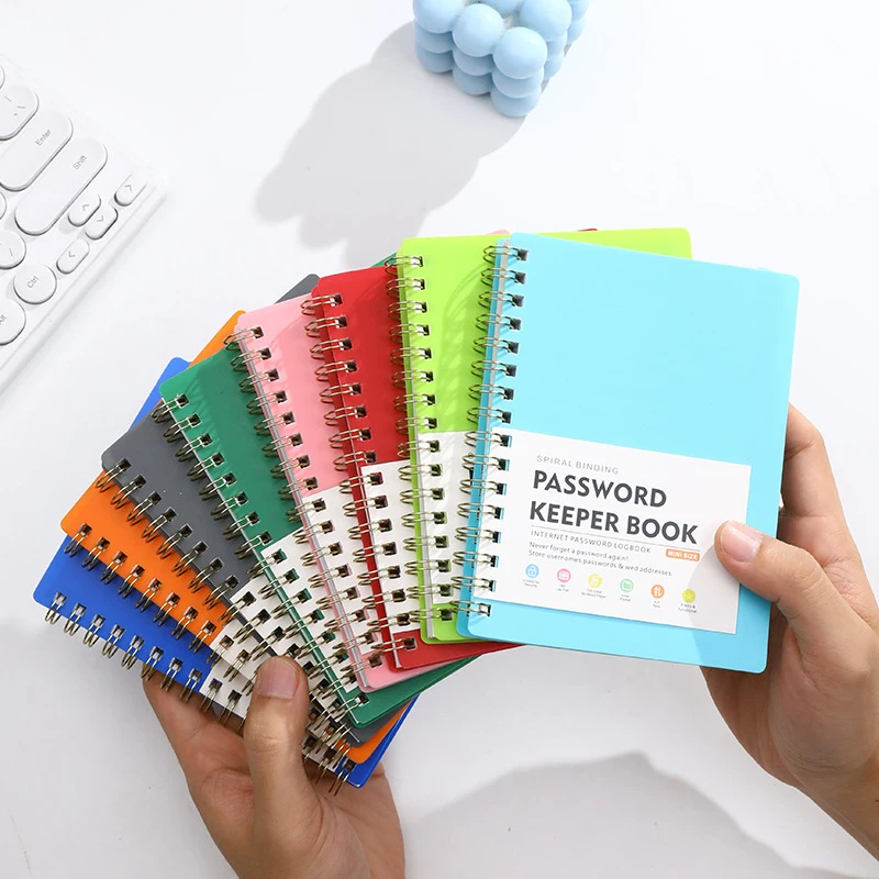 A6 PP Cover Coil Password Notebook With Letter Index Label Internet Login Password Address Book Schedule Plan Journal Stationery