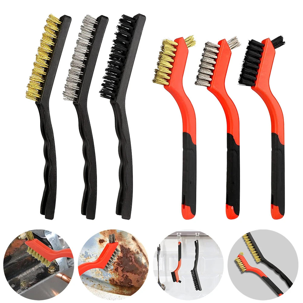 

6PCS Stainless Steel Wire Brush Set Cleaning Brush Polishing Tool Rust Remover Metal Wire Burring Household Cleaning Tool