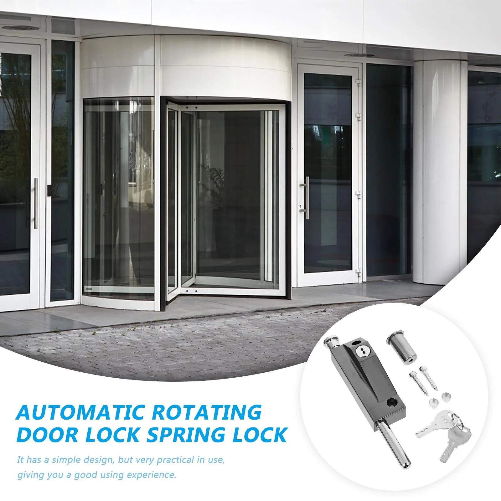 Door Bolt Lock Zinc Alloy Security Slide Bolt Lock Spring Latch Spring Automatic Revolving Door