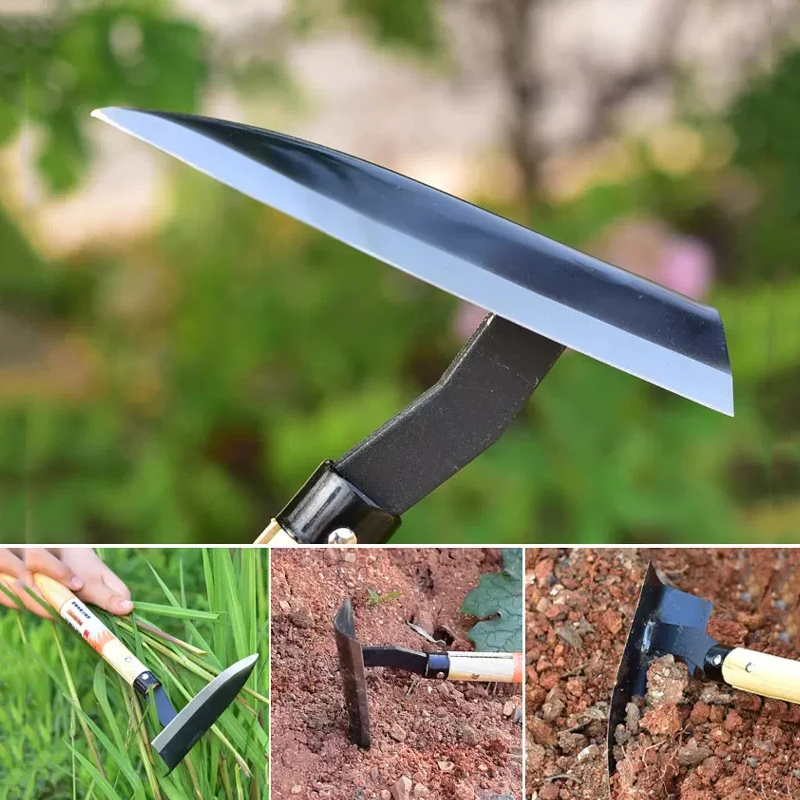 Small triangular hoe garden tool archaeological excavation with shovel tool weeding planting flowers and vegetables 5