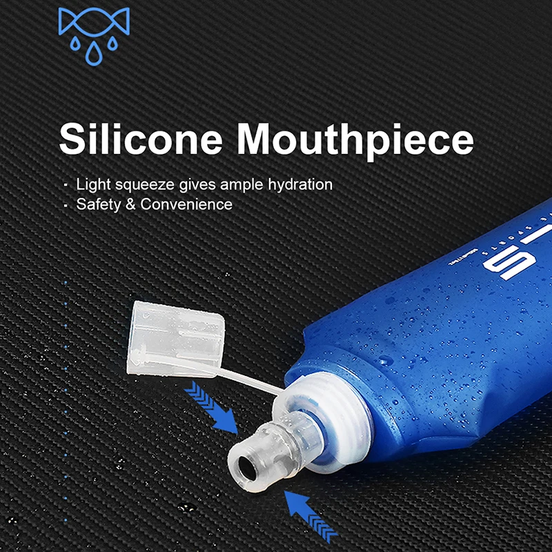 500ml foldable sports TPU material silicone mouthpiece easy to carry soft kettle