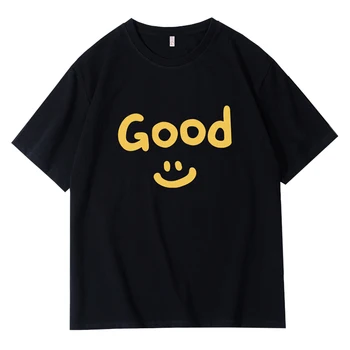 T-shirt da uomo con illustrazione divertente, in puro cotone, girocollo, pullover, casual, sportiva, oversize, unisex, a maniche corte