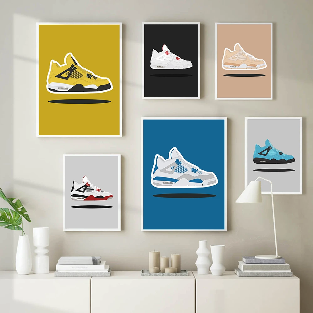 de deporte de marca de lujo Funky, zapatos de moda, arte pared, pintura en lienzo, carteles nórdicos e impresiones, imágenes de pared para decoración de sala de estar| | - AliExpress