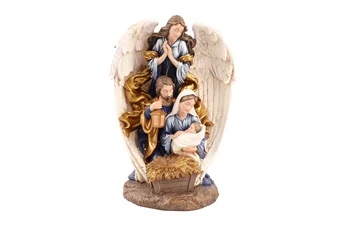 Guardian Angel with Holy Family Resin Nativity Statue 1
