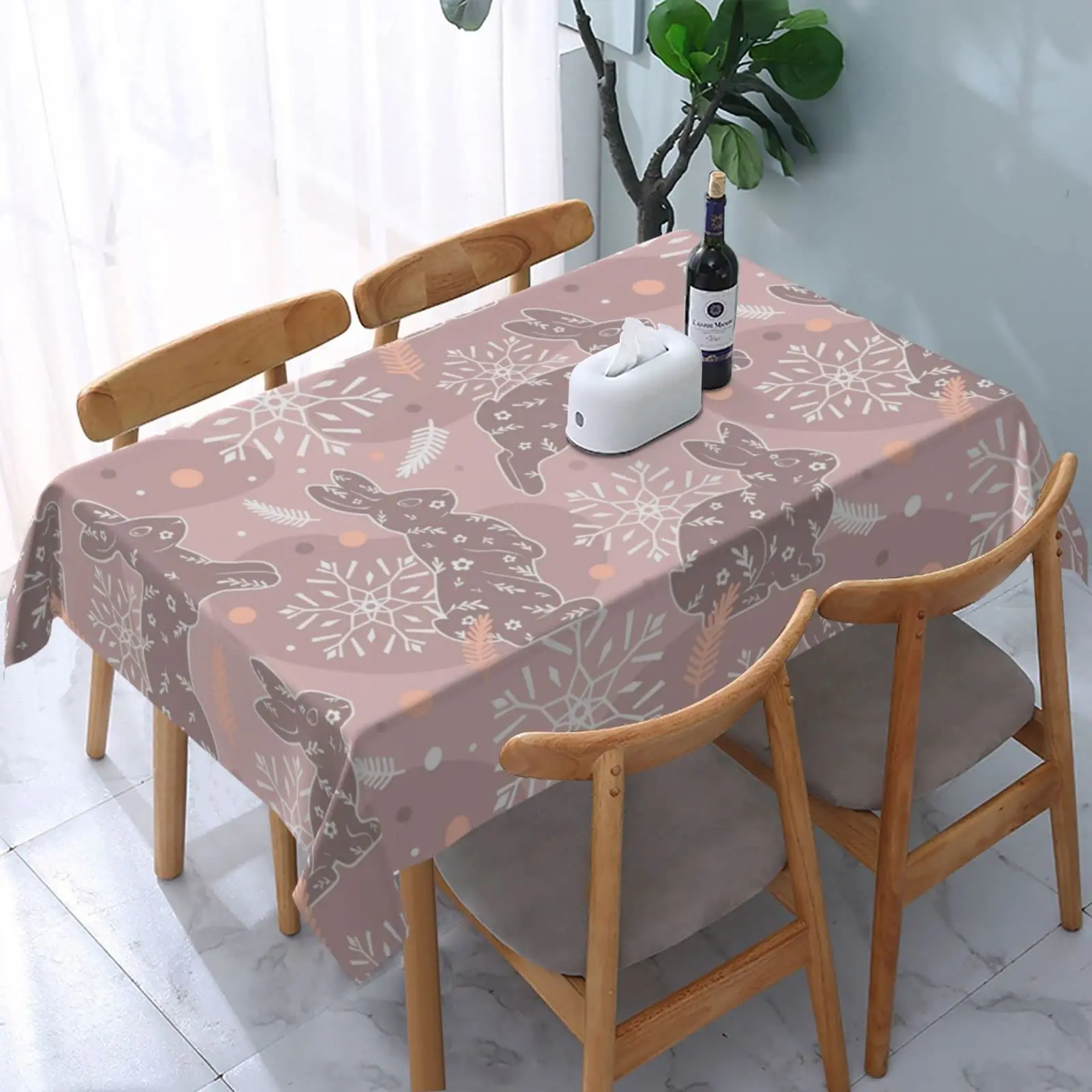 

Rectangular table waterproof table cloth Picnic table cloth 54 x 72 inch washable camping table cloth polyester