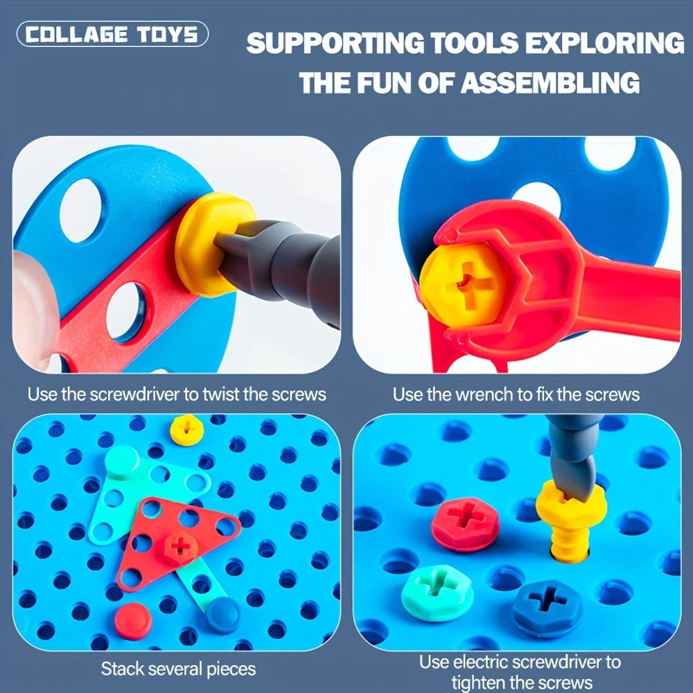 STEM Toys for Kids Design & Drill Toy Construction Games Creative Building Kits Kid Tool Set Educational Toys for Boys & Girls 2